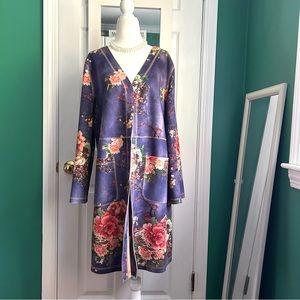 Anthropologie Floral Kimono Jacket Medium